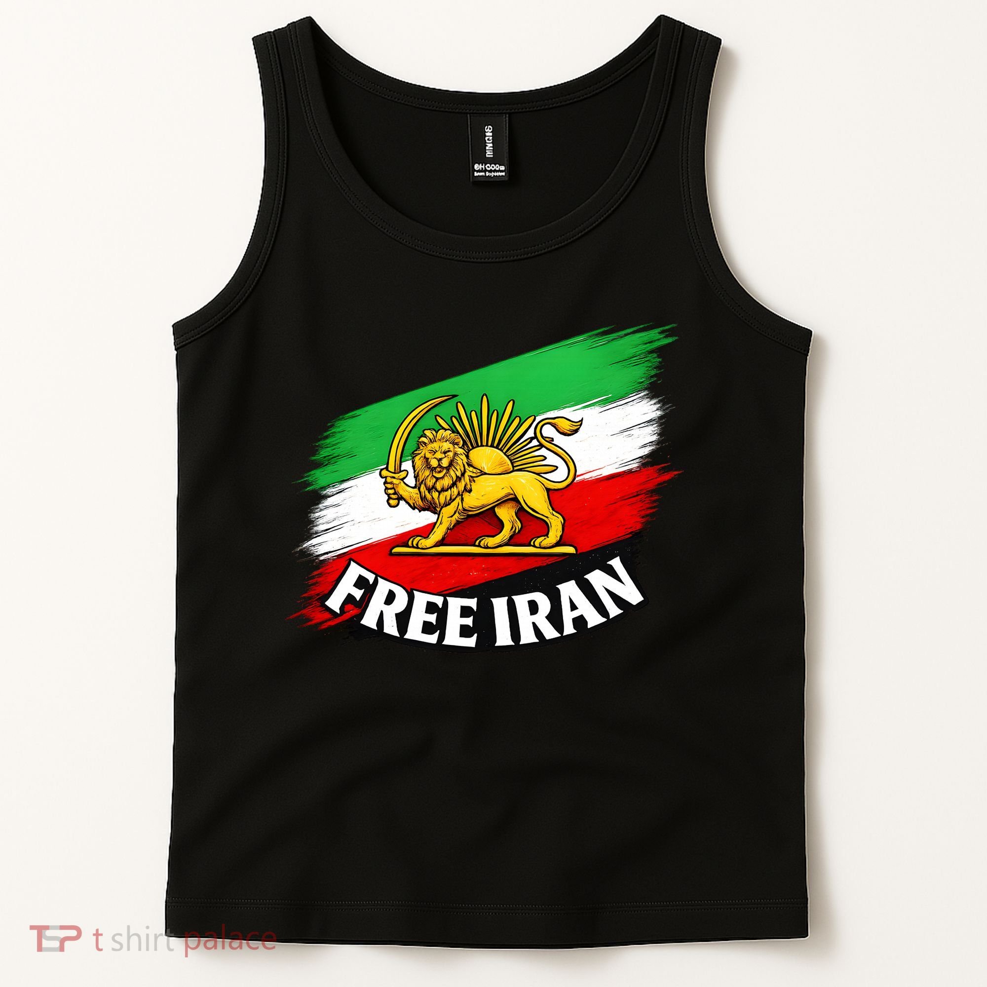 Free Iran Iranian Flag Lion Tank Top