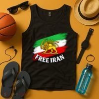 Free Iran Iranian Flag Lion Tank Top thumb 4