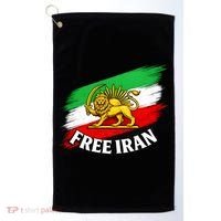 Free Iran Iranian Flag Lion Golf Towel thumb 0