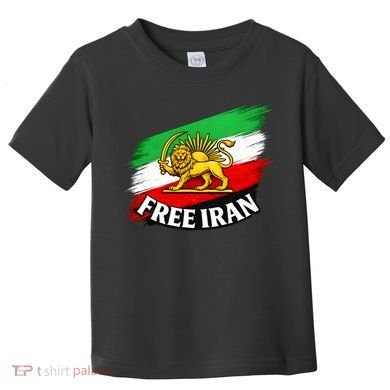 Free Iran Iranian Flag Lion Toddler T-Shirt