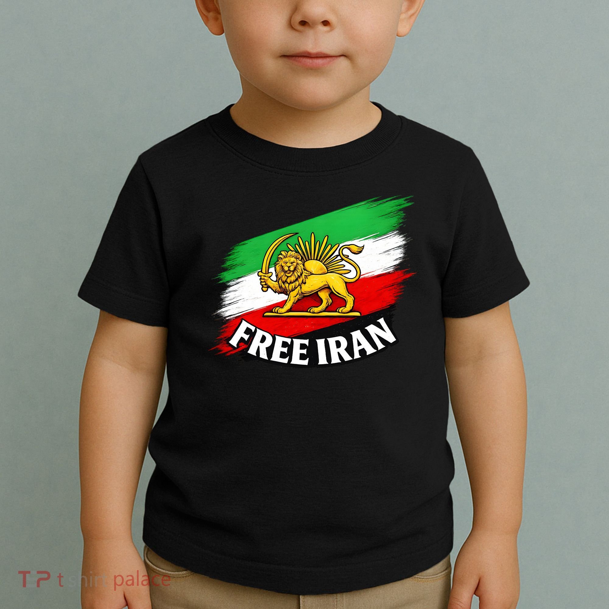 Free Iran Iranian Flag Lion Toddler T-Shirt