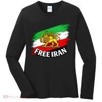 Free Iran Iranian Flag Lion Women's Long Sleeve Shirt thumb 0