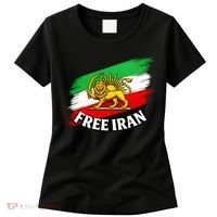 Free Iran Iranian Flag Lion Women's T-Shirt thumb 0