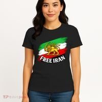 Free Iran Iranian Flag Lion Women's T-Shirt thumb 4