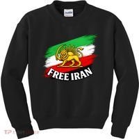 Free Iran Iranian Flag Lion Kids Sweatshirt thumb 0