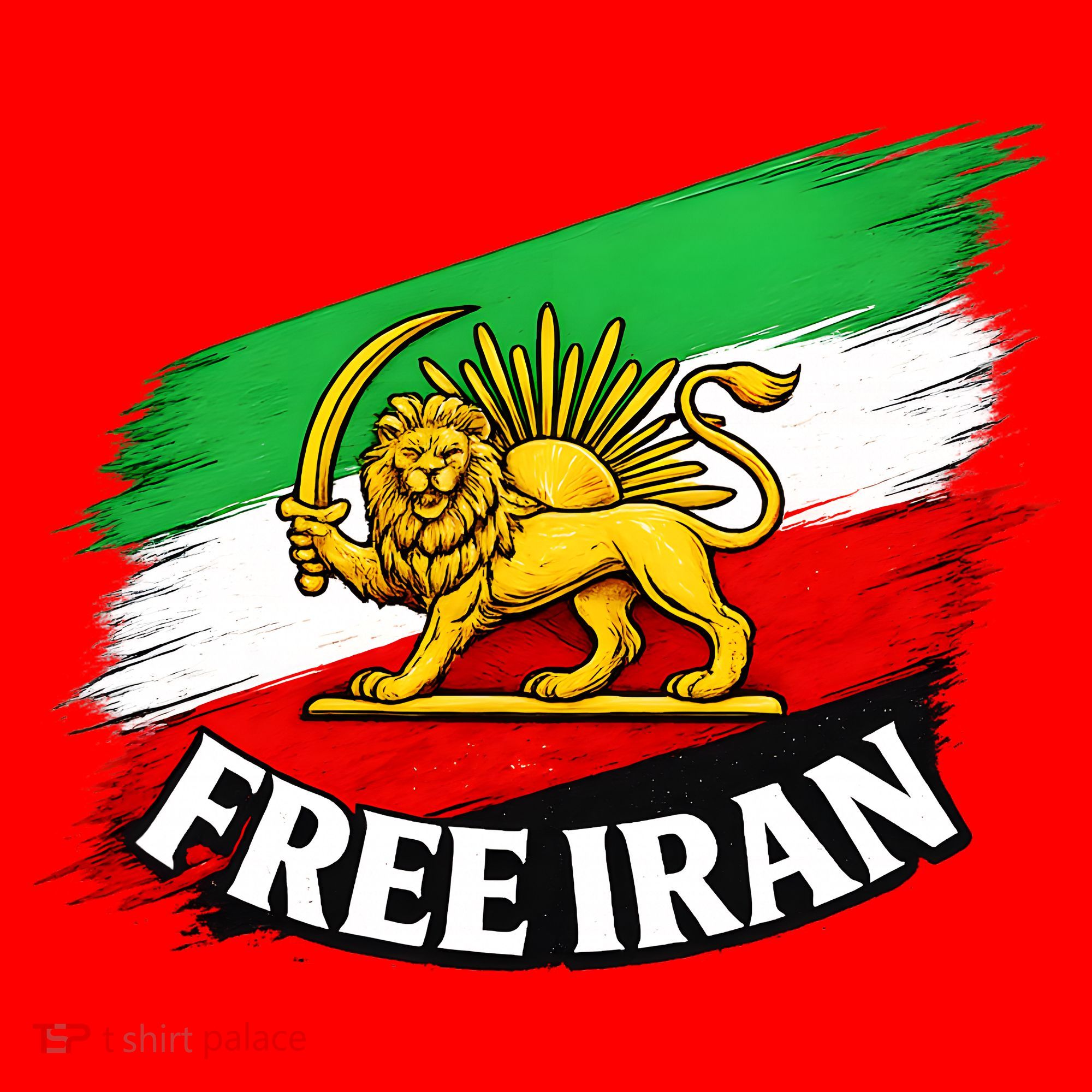 Free Iran Iranian Flag Lion Santa Hat