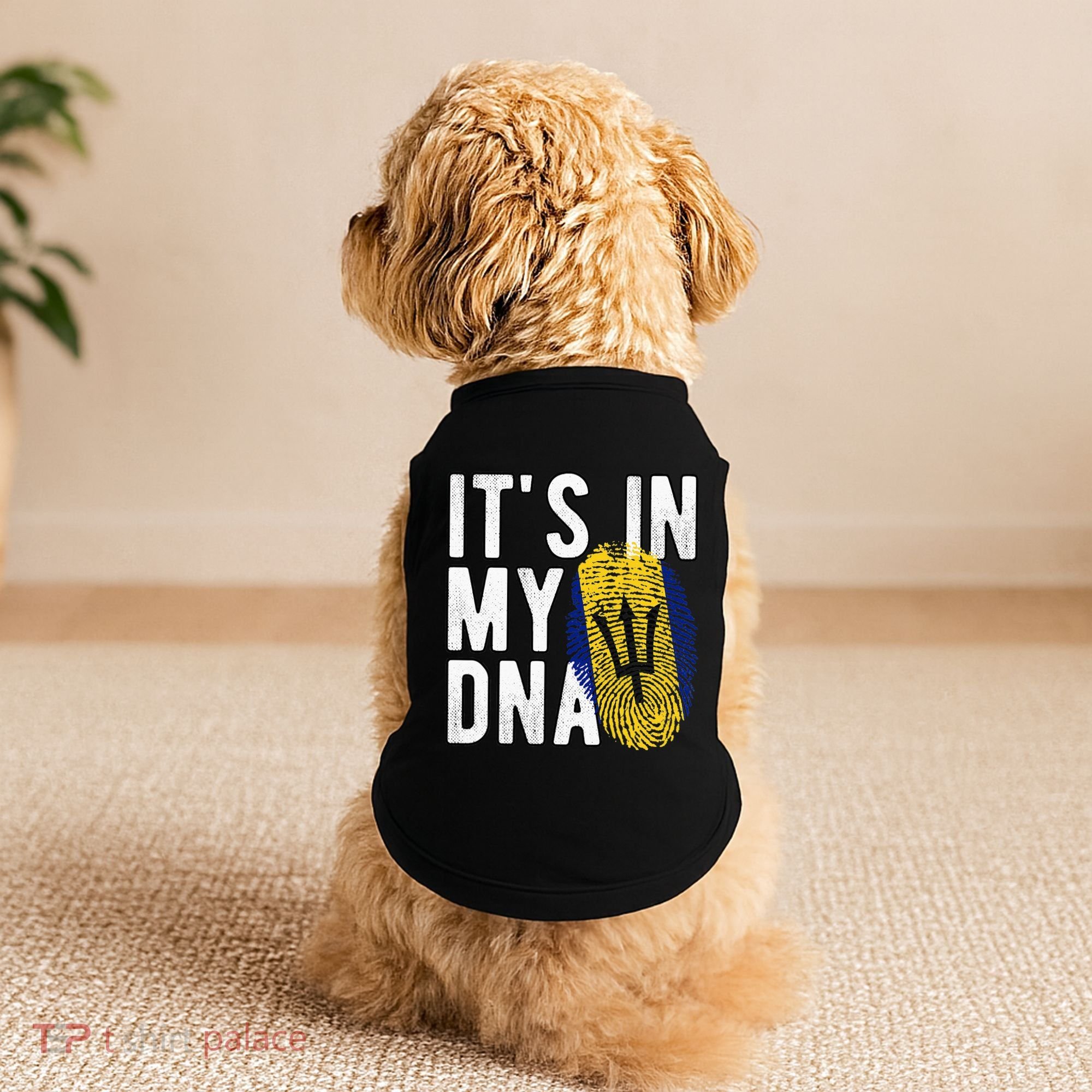 Funny it's in my DNA Barbados flag Fingerprint Doggie Tank