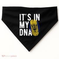 Funny it's in my DNA Barbados flag Fingerprint USA-Made Doggie Bandana thumb 0