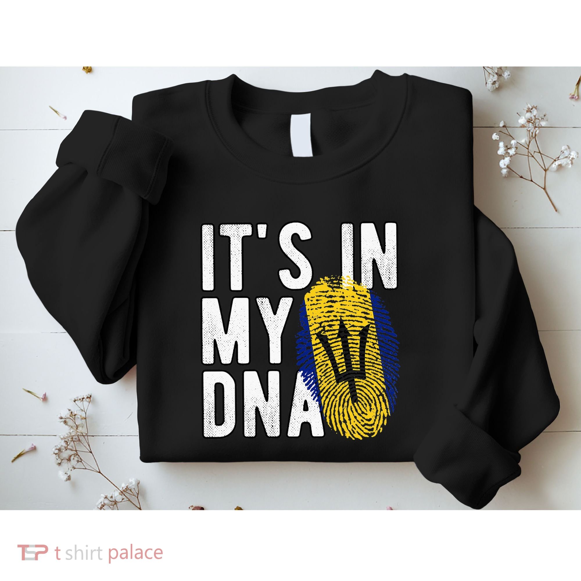 Funny it's in my DNA Barbados flag Fingerprint Sweatshirt