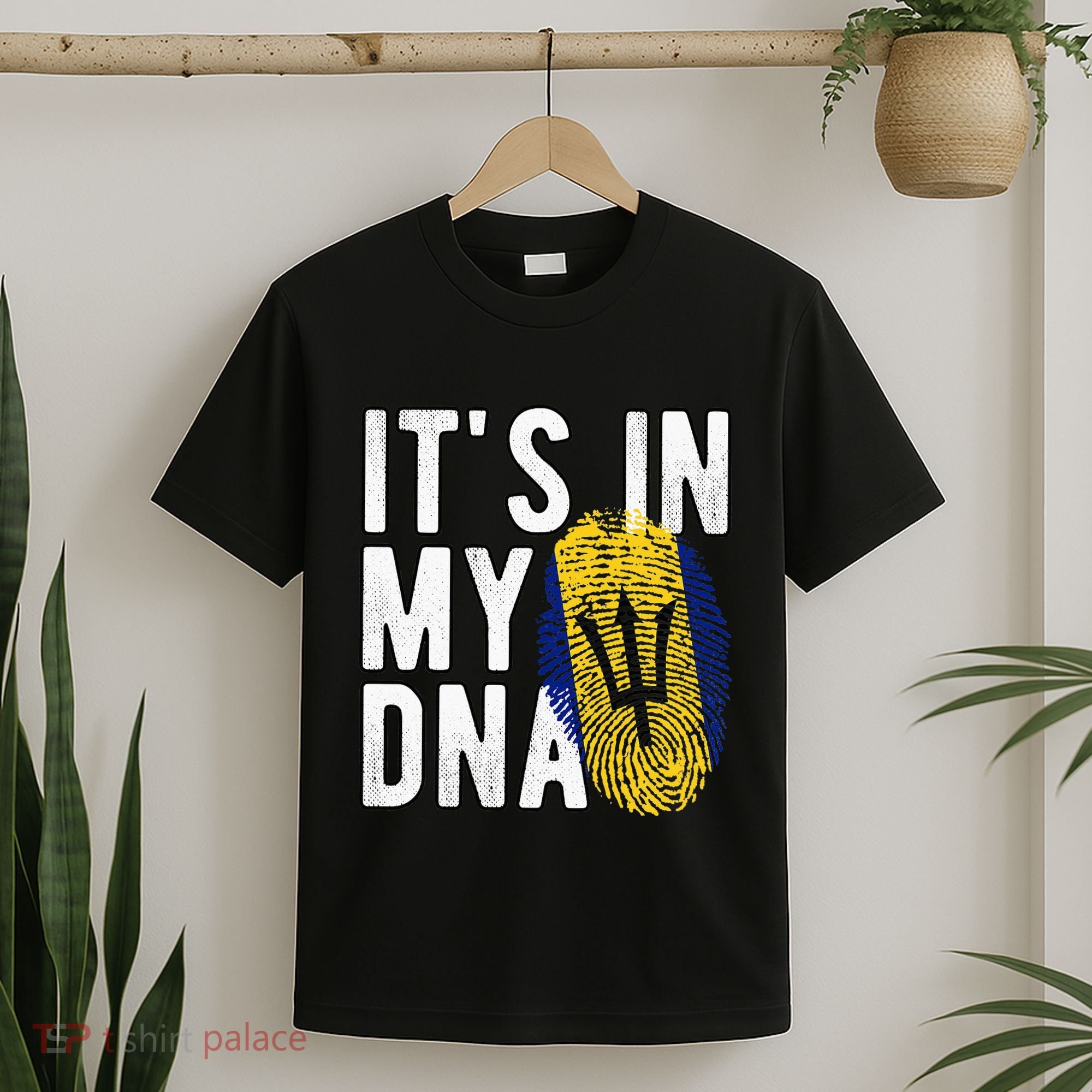 Funny it's in my DNA Barbados flag Fingerprint T-Shirt