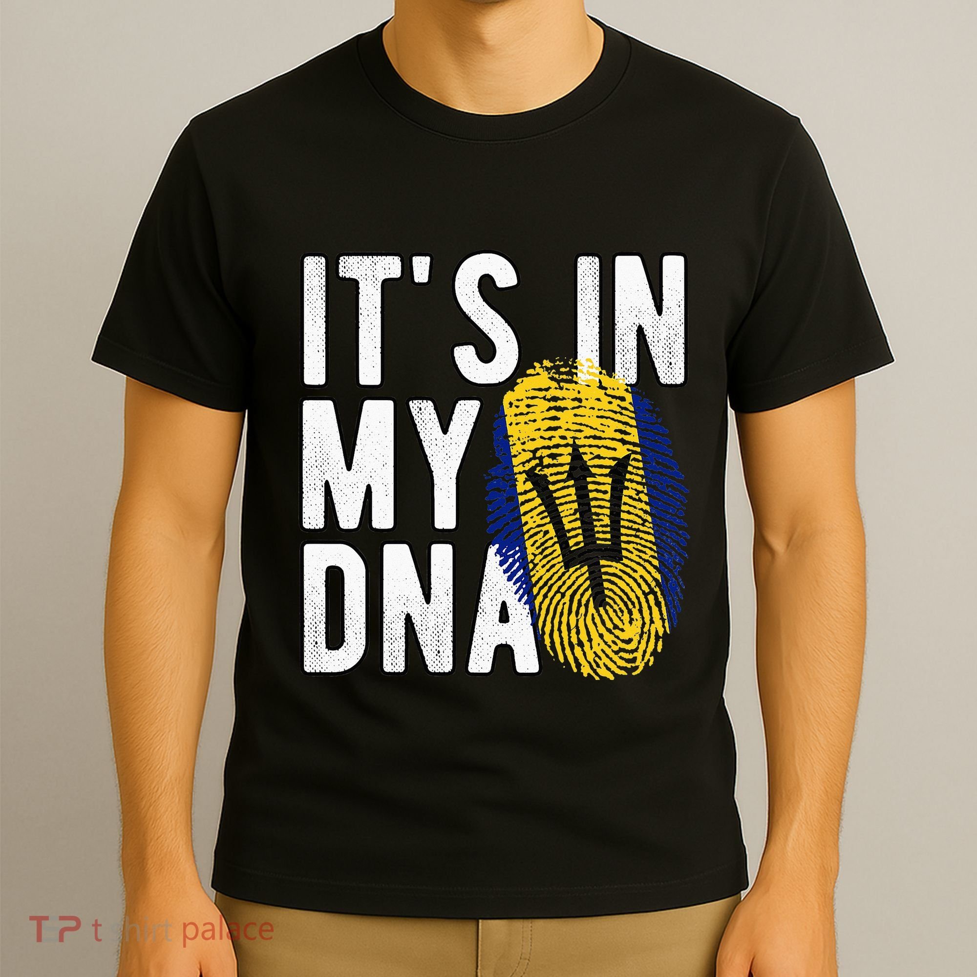 Funny it's in my DNA Barbados flag Fingerprint T-Shirt