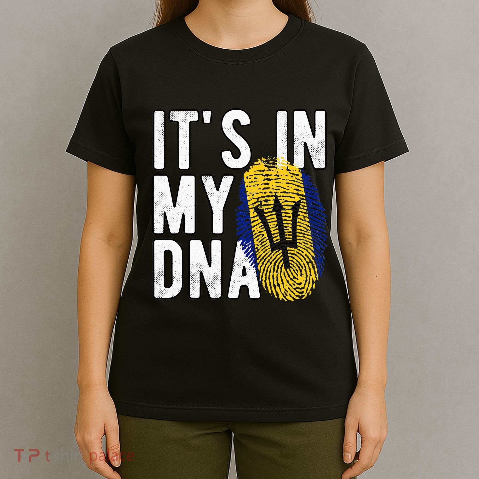 Funny it's in my DNA Barbados flag Fingerprint T-Shirt