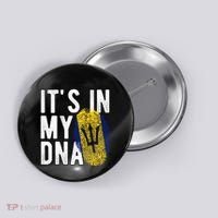 Funny it's in my DNA Barbados flag Fingerprint Button thumb 0