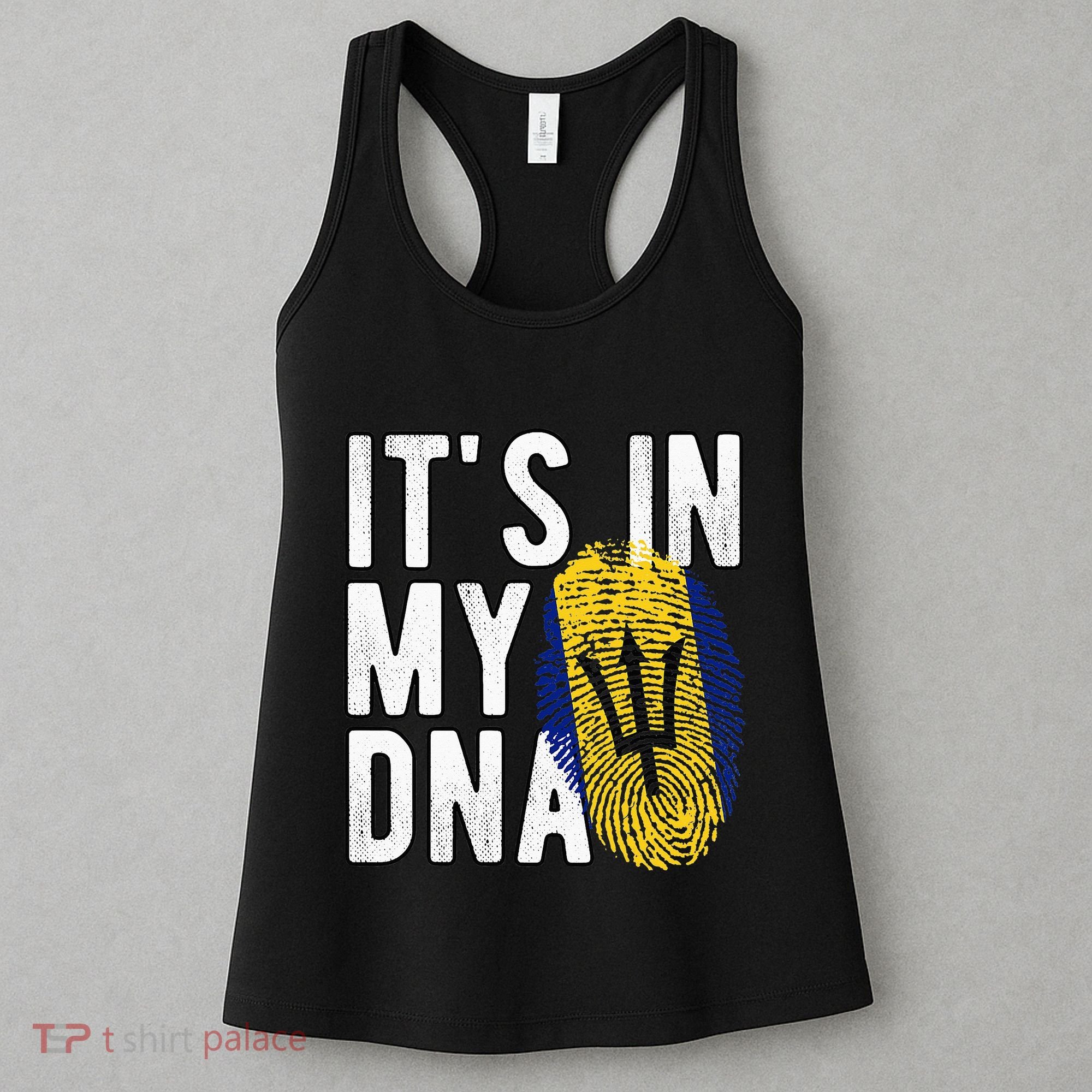 Funny it's in my DNA Barbados flag Fingerprint Women's Tank Top