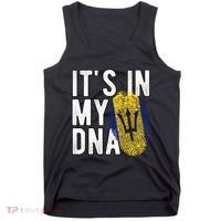 Funny it's in my DNA Barbados flag Fingerprint Tank Top thumb 0