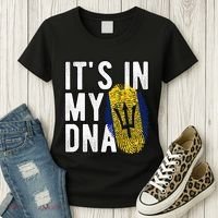 Funny it's in my DNA Barbados flag Fingerprint Women's T-Shirt thumb 3