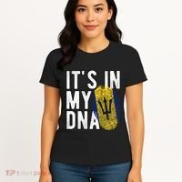 Funny it's in my DNA Barbados flag Fingerprint Women's T-Shirt thumb 4