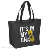 Funny it's in my DNA Barbados flag Fingerprint Tote Bag thumb 2