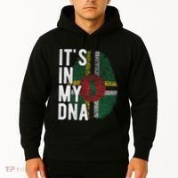 Funny ItS In My Dna Dominica Flag Fingerprint Hoodie thumb 2