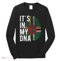 Funny ItS In My Dna Dominica Flag Fingerprint Long Sleeve Shirt thumb 0