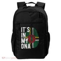 Funny ItS In My Dna Dominica Flag Fingerprint Backpack thumb 0