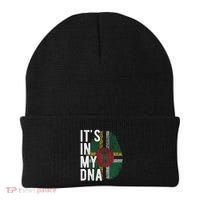 Funny ItS In My Dna Dominica Flag Fingerprint Beanie thumb 0