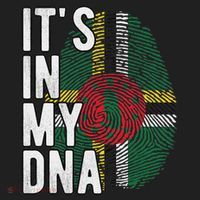 Funny ItS In My Dna Dominica Flag Fingerprint Beanie thumb 2