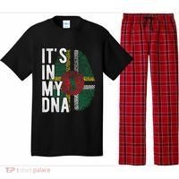 Funny ItS In My Dna Dominica Flag Fingerprint Pajama Set thumb 0
