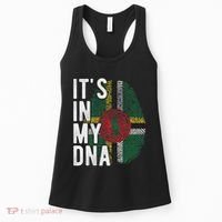 Funny ItS In My Dna Dominica Flag Fingerprint Women's Tank Top thumb 0