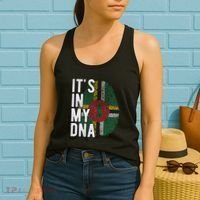 Funny ItS In My Dna Dominica Flag Fingerprint Women's Tank Top thumb 2