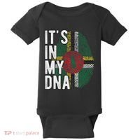 Funny ItS In My Dna Dominica Flag Fingerprint Baby Bodysuit thumb 0