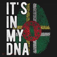 Funny ItS In My Dna Dominica Flag Fingerprint Baby Bodysuit thumb 2