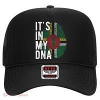 Funny ItS In My Dna Dominica Flag Fingerprint Hat thumb 0