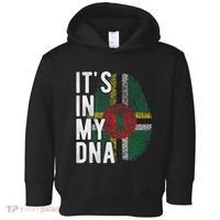 Funny ItS In My Dna Dominica Flag Fingerprint Toddler Hoodie thumb 0