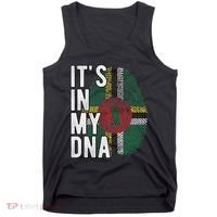 Funny ItS In My Dna Dominica Flag Fingerprint Tank Top thumb 0