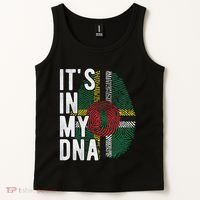 Funny ItS In My Dna Dominica Flag Fingerprint Tank Top thumb 2
