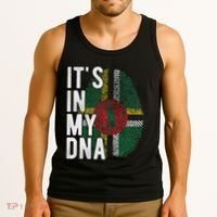 Funny ItS In My Dna Dominica Flag Fingerprint Tank Top thumb 3