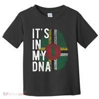 Funny ItS In My Dna Dominica Flag Fingerprint Toddler T-Shirt thumb 0