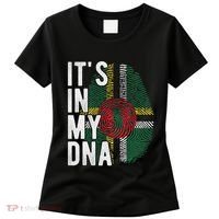 Funny ItS In My Dna Dominica Flag Fingerprint Women's T-Shirt thumb 0