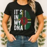 Funny ItS In My Dna Dominica Flag Fingerprint Women's T-Shirt thumb 2