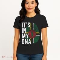 Funny ItS In My Dna Dominica Flag Fingerprint Women's T-Shirt thumb 4