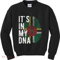 Funny ItS In My Dna Dominica Flag Fingerprint Kids Sweatshirt thumb 0