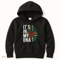 Funny ItS In My Dna Dominica Flag Fingerprint Kids Hoodie thumb 0