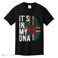 Funny ItS In My Dna Dominica Flag Fingerprint Kids T-Shirt thumb 0