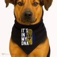 Funny ItS In My Dna Barbados Flag Fingerprint USA-Made Doggie Bandana thumb 1