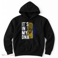 Funny ItS In My Dna Barbados Flag Fingerprint Hoodie thumb 0