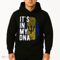 Funny ItS In My Dna Barbados Flag Fingerprint Hoodie thumb 2