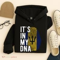 Funny ItS In My Dna Barbados Flag Fingerprint Hoodie thumb 4