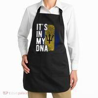 Funny ItS In My Dna Barbados Flag Fingerprint Apron thumb 2