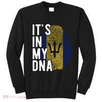 Funny ItS In My Dna Barbados Flag Fingerprint Sweatshirt thumb 0